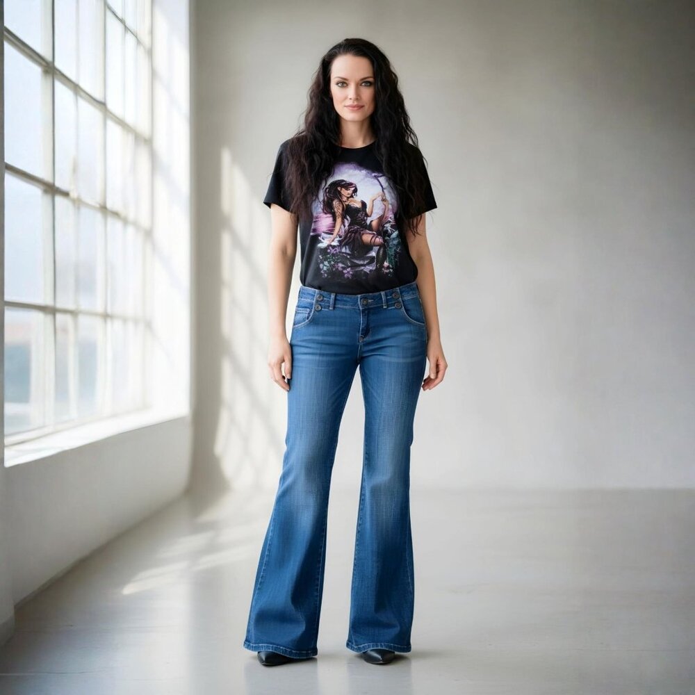 Gap ✦ Limited Edition Flared Jeans ✦ Blue Retro Chic Cotton Blend Denim Sz 2